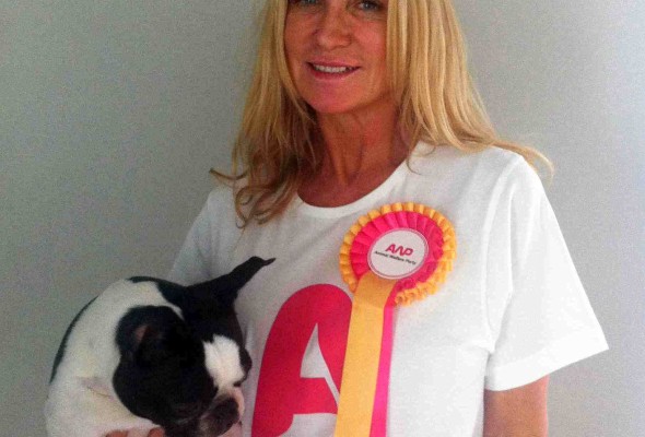 Photocall: Meg Mathews Casts Her Vote for Animal Welfare Party