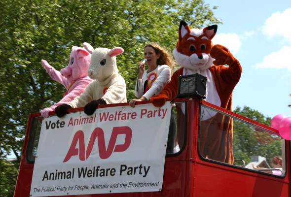 Animal Welfare Party Battle Bus Takes to the Streets of Tower Hamlets in Final Days of Mayoral Election Campaign